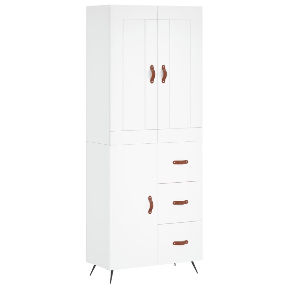vidaXL Dulap înalt, alb, 69,5x34x180 cm, lemn compozit