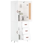 vidaXL Dulap înalt, alb, 69,5x34x180 cm, lemn compozit