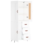 vidaXL Dulap înalt, alb, 69,5x34x180 cm, lemn compozit