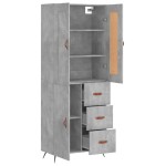 vidaXL Dulap înalt, gri beton, 69,5x34x180, lemn compozit