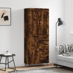 vidaXL Dulap înalt, stejar fumuriu, 69,5x34x180, lemn compozit vidaXL Dulap înalt, stejar fumuriu, 69,5x34x180, lemn compozit