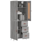 vidaXL Dulap înalt, gri sonoma, 69,5x34x180 cm, lemn compozit