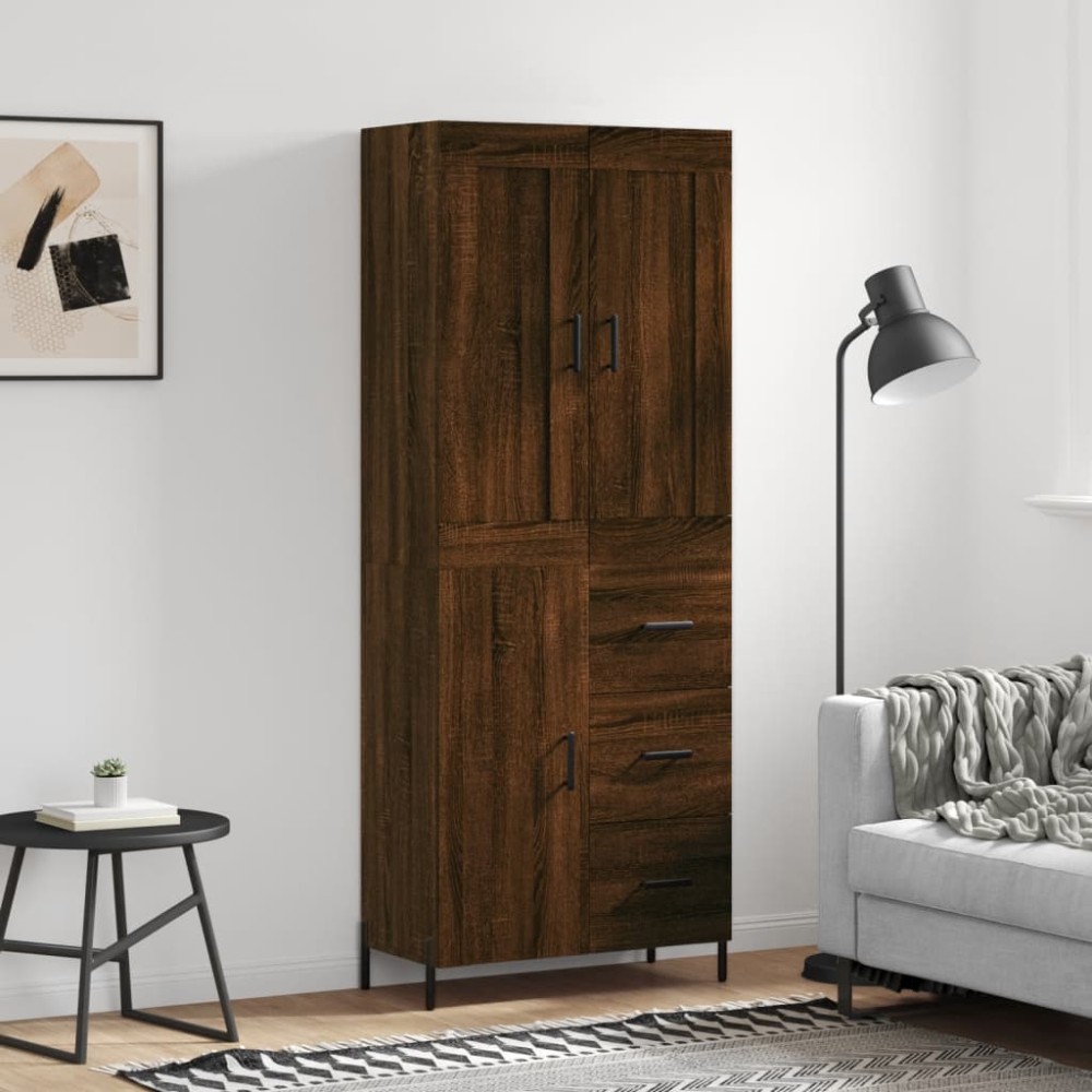 vidaXL Dulap înalt, stejar maro, 69,5x34x180 cm, lemn compozit
