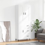 vidaXL Dulap înalt, alb, 69,5x34x180 cm, lemn compozit