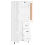 vidaXL Dulap înalt, alb, 69,5x34x180 cm, lemn compozit
