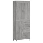 vidaXL Dulap înalt, gri sonoma, 69,5x34x180 cm, lemn compozit
