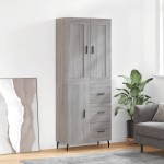 vidaXL Dulap înalt, gri sonoma, 69,5x34x180 cm, lemn compozit