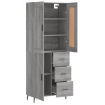 vidaXL Dulap înalt, gri sonoma, 69,5x34x180 cm, lemn compozit