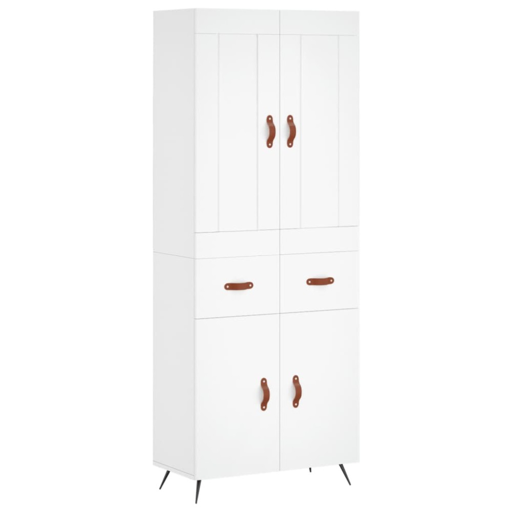 vidaXL Dulap înalt, alb, 69,5x34x180 cm, lemn compozit