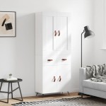 vidaXL Dulap înalt, alb, 69,5x34x180 cm, lemn compozit vidaXL Dulap înalt, alb, 69,5x34x180 cm, lemn compozit