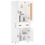 vidaXL Dulap înalt, alb, 69,5x34x180 cm, lemn compozit vidaXL Dulap înalt, alb, 69,5x34x180 cm, lemn compozit