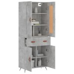 vidaXL Dulap înalt, gri beton, 69,5x34x180, lemn compozit