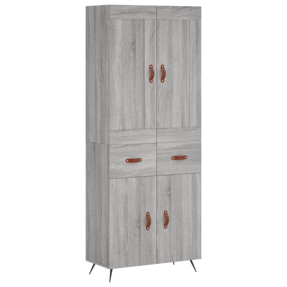 vidaXL Dulap înalt, gri sonoma, 69,5x34x180 cm, lemn compozit