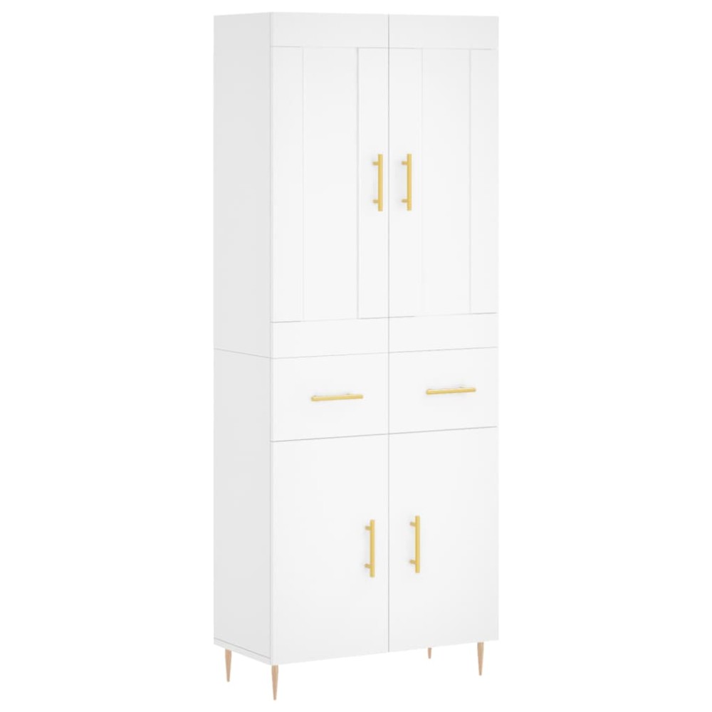 vidaXL Dulap înalt, alb, 69,5x34x180 cm, lemn compozit