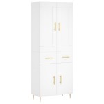 vidaXL Dulap înalt, alb, 69,5x34x180 cm, lemn compozit