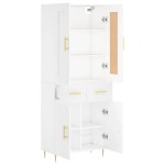 vidaXL Dulap înalt, alb, 69,5x34x180 cm, lemn compozit