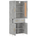 vidaXL Dulap înalt, gri beton, 69,5x34x180, lemn compozit