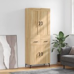 vidaXL Dulap înalt, stejar sonoma, 69,5x34x180 cm, lemn compozit
