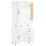 vidaXL Dulap înalt, alb, 69,5x34x180 cm, lemn compozit