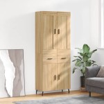 vidaXL Dulap înalt, stejar sonoma, 69,5x34x180 cm, lemn compozit