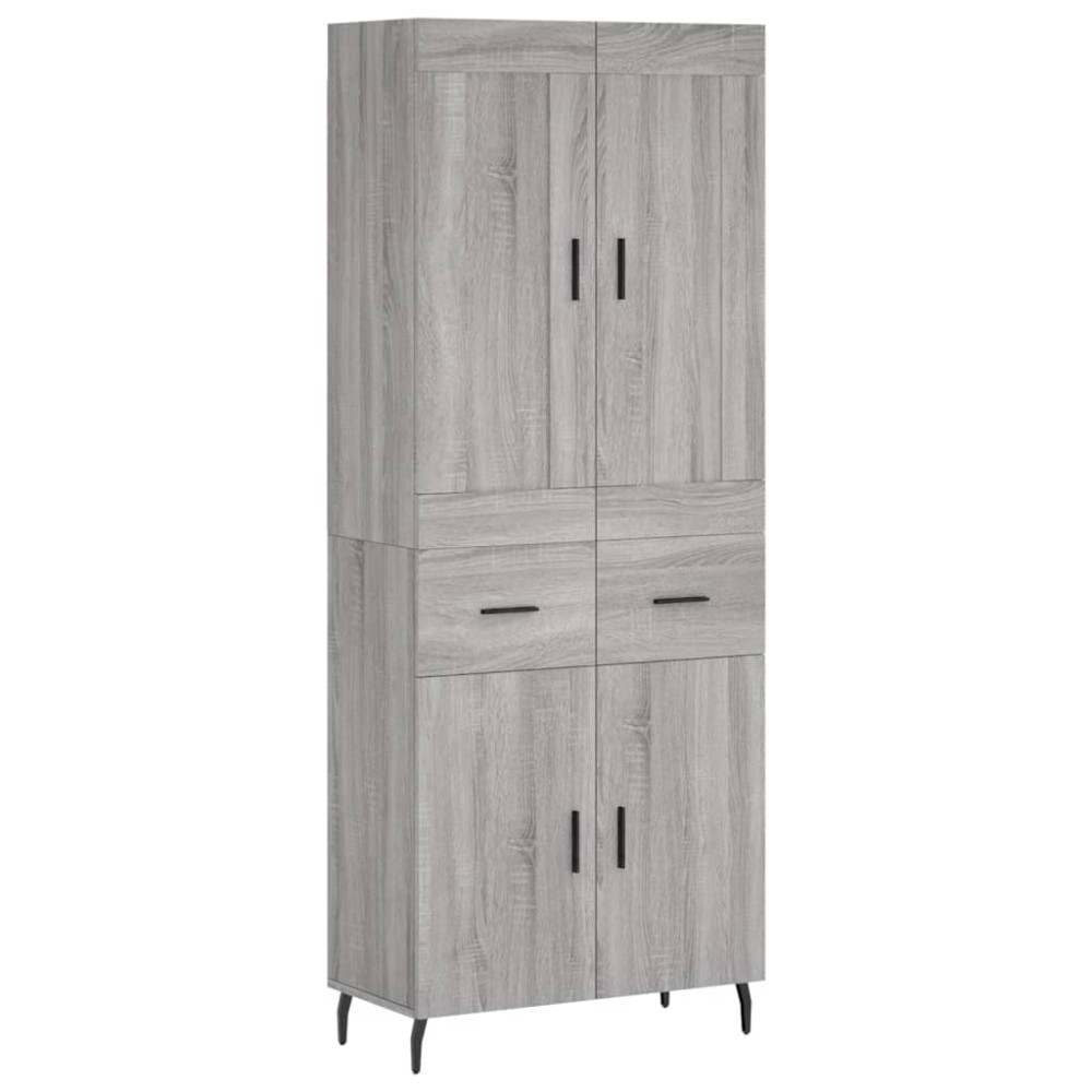vidaXL Dulap înalt, gri sonoma, 69,5x34x180 cm, lemn compozit