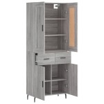 vidaXL Dulap înalt, gri sonoma, 69,5x34x180 cm, lemn compozit