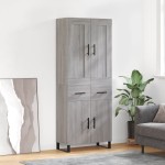 vidaXL Dulap înalt, gri sonoma, 69,5x34x180 cm, lemn compozit