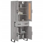 vidaXL Dulap înalt, gri sonoma, 69,5x34x180 cm, lemn compozit