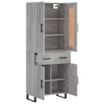 vidaXL Dulap înalt, gri sonoma, 69,5x34x180 cm, lemn compozit