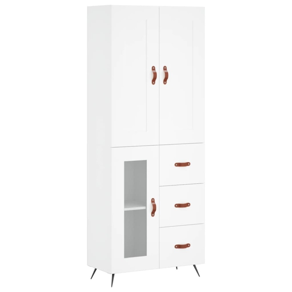 vidaXL Dulap înalt, alb, 69,5x34x180 cm, lemn compozit