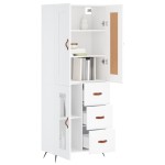 vidaXL Dulap înalt, alb, 69,5x34x180 cm, lemn compozit vidaXL Dulap înalt, alb, 69,5x34x180 cm, lemn compozit