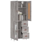 vidaXL Dulap înalt, gri sonoma, 69,5x34x180 cm, lemn compozit