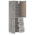 vidaXL Dulap înalt, gri sonoma, 69,5x34x180 cm, lemn compozit