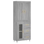 vidaXL Dulap înalt, gri sonoma, 69,5x34x180 cm, lemn compozit