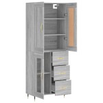 vidaXL Dulap înalt, gri sonoma, 69,5x34x180 cm, lemn compozit