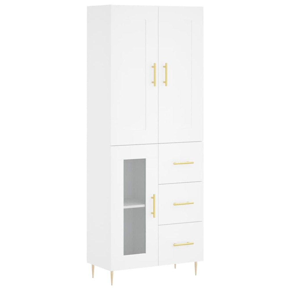 vidaXL Dulap înalt, alb, 69,5x34x180 cm, lemn compozit