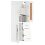 vidaXL Dulap înalt, alb, 69,5x34x180 cm, lemn compozit vidaXL Dulap înalt, alb, 69,5x34x180 cm, lemn compozit