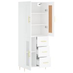 vidaXL Dulap înalt, alb, 69,5x34x180 cm, lemn compozit vidaXL Dulap înalt, alb, 69,5x34x180 cm, lemn compozit