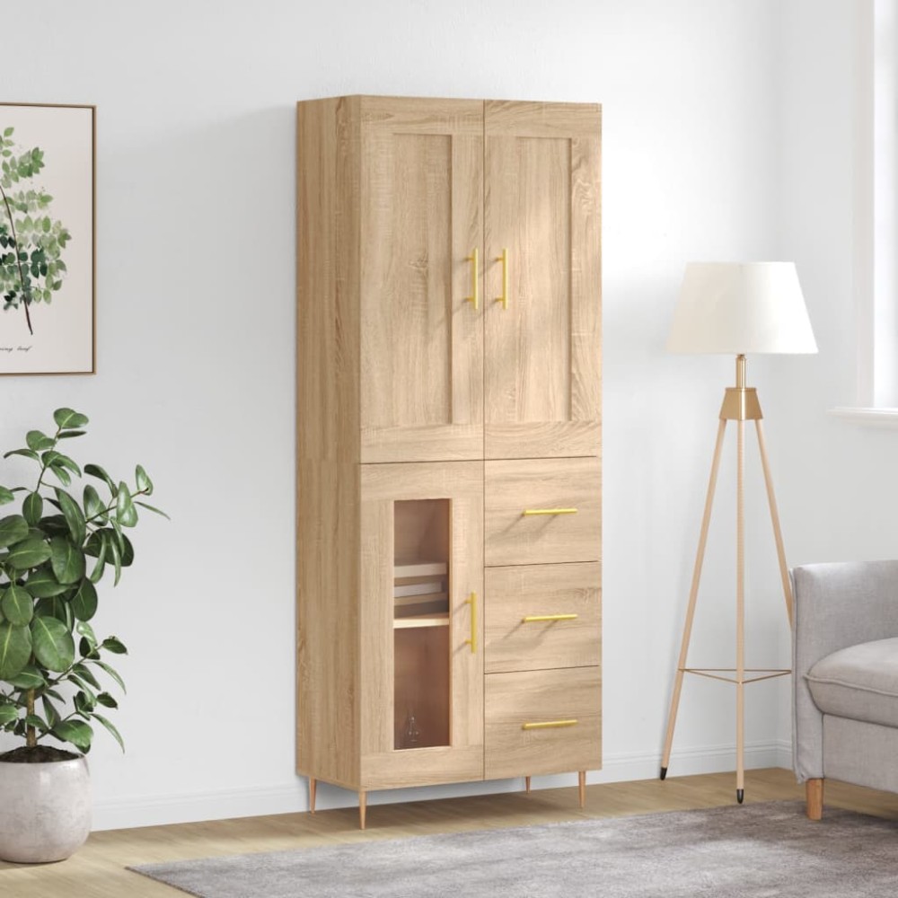 vidaXL Dulap înalt, stejar sonoma, 69,5x34x180 cm, lemn compozit