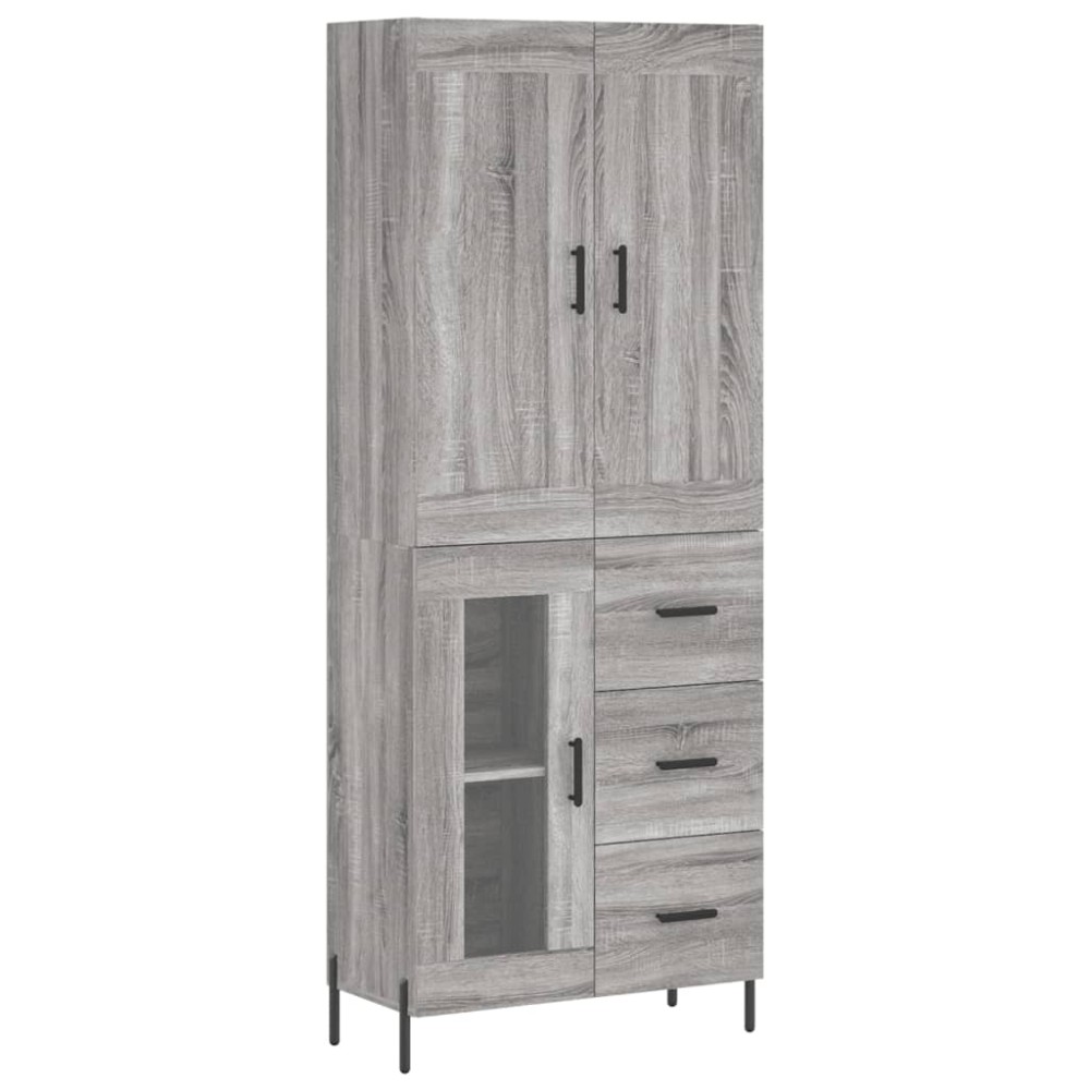 vidaXL Dulap înalt, gri sonoma, 69,5x34x180 cm, lemn compozit