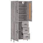 vidaXL Dulap înalt, gri sonoma, 69,5x34x180 cm, lemn compozit