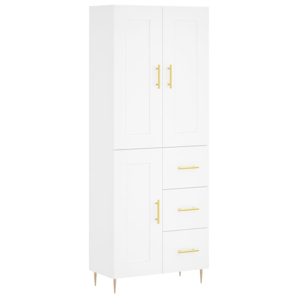 vidaXL Dulap înalt, alb, 69,5x34x180 cm, lemn compozit