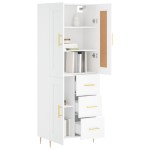vidaXL Dulap înalt, alb, 69,5x34x180 cm, lemn compozit vidaXL Dulap înalt, alb, 69,5x34x180 cm, lemn compozit