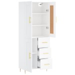 vidaXL Dulap înalt, alb, 69,5x34x180 cm, lemn compozit vidaXL Dulap înalt, alb, 69,5x34x180 cm, lemn compozit