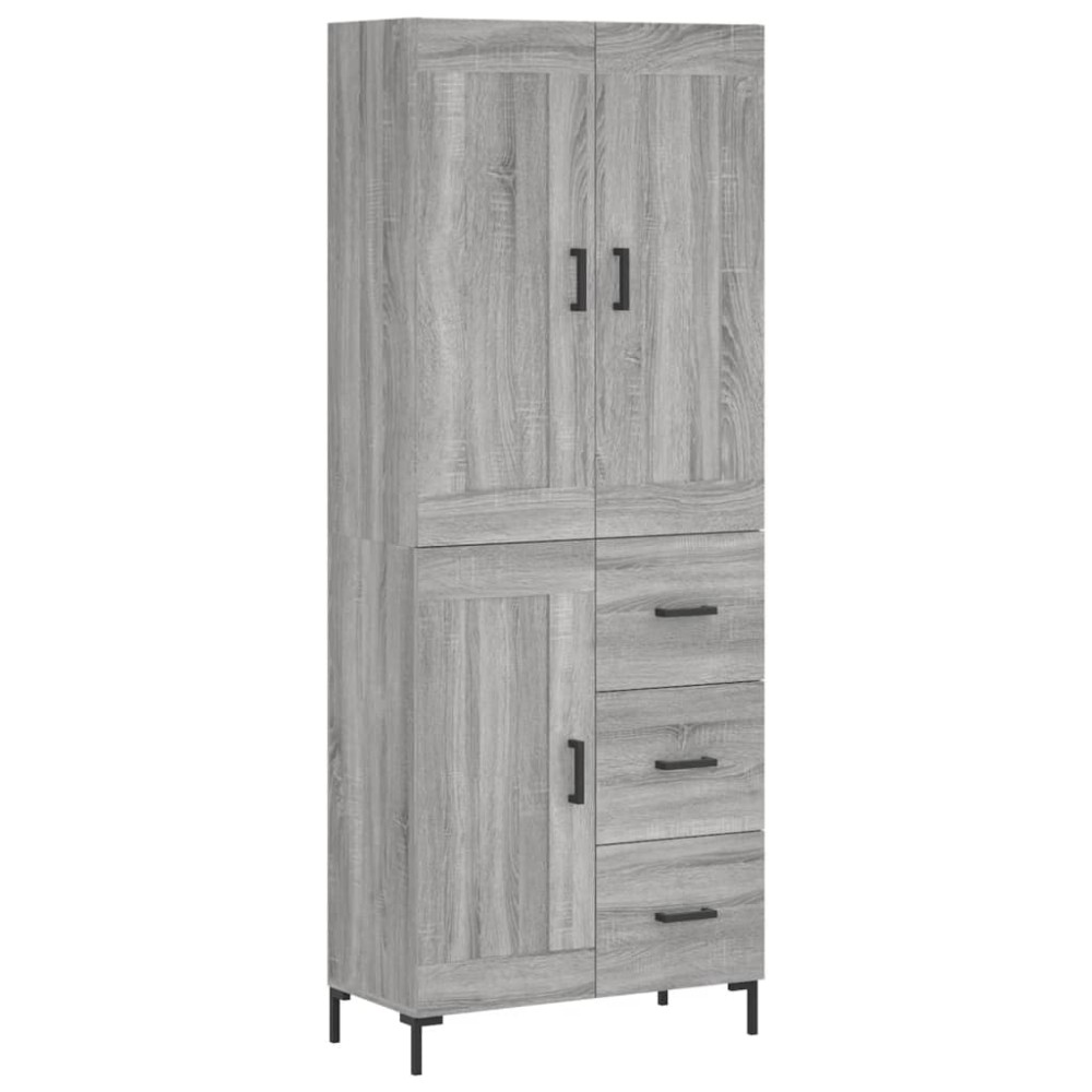 vidaXL Dulap înalt, gri sonoma, 69,5x34x180 cm, lemn compozit