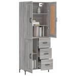 vidaXL Dulap înalt, gri sonoma, 69,5x34x180 cm, lemn compozit