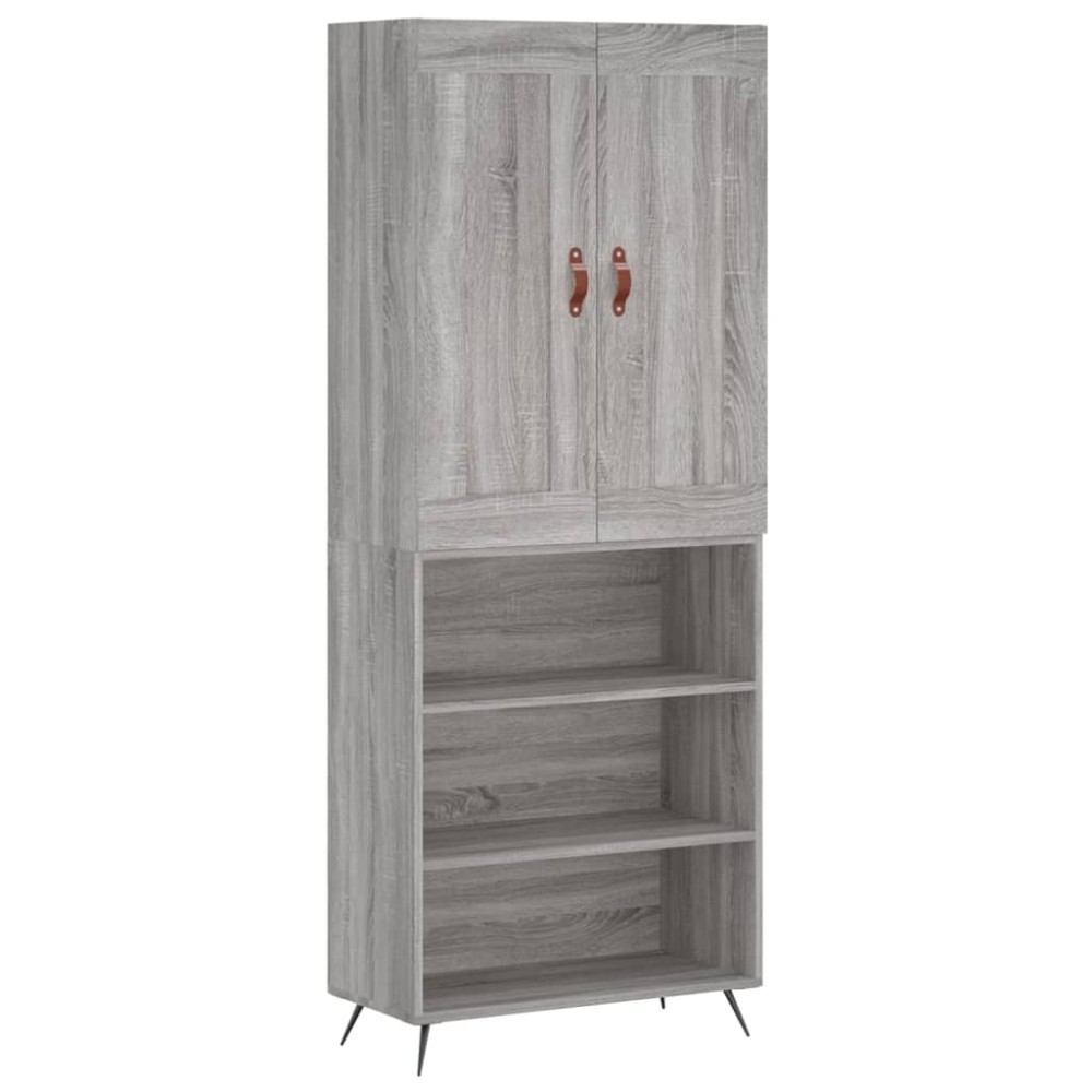 vidaXL Dulap înalt, gri sonoma, 69,5x34x180 cm, lemn compozit