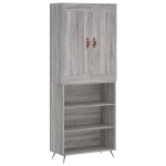 vidaXL Dulap înalt, gri sonoma, 69,5x34x180 cm, lemn compozit