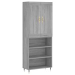 vidaXL Dulap înalt, gri sonoma, 69,5x34x180 cm, lemn compozit