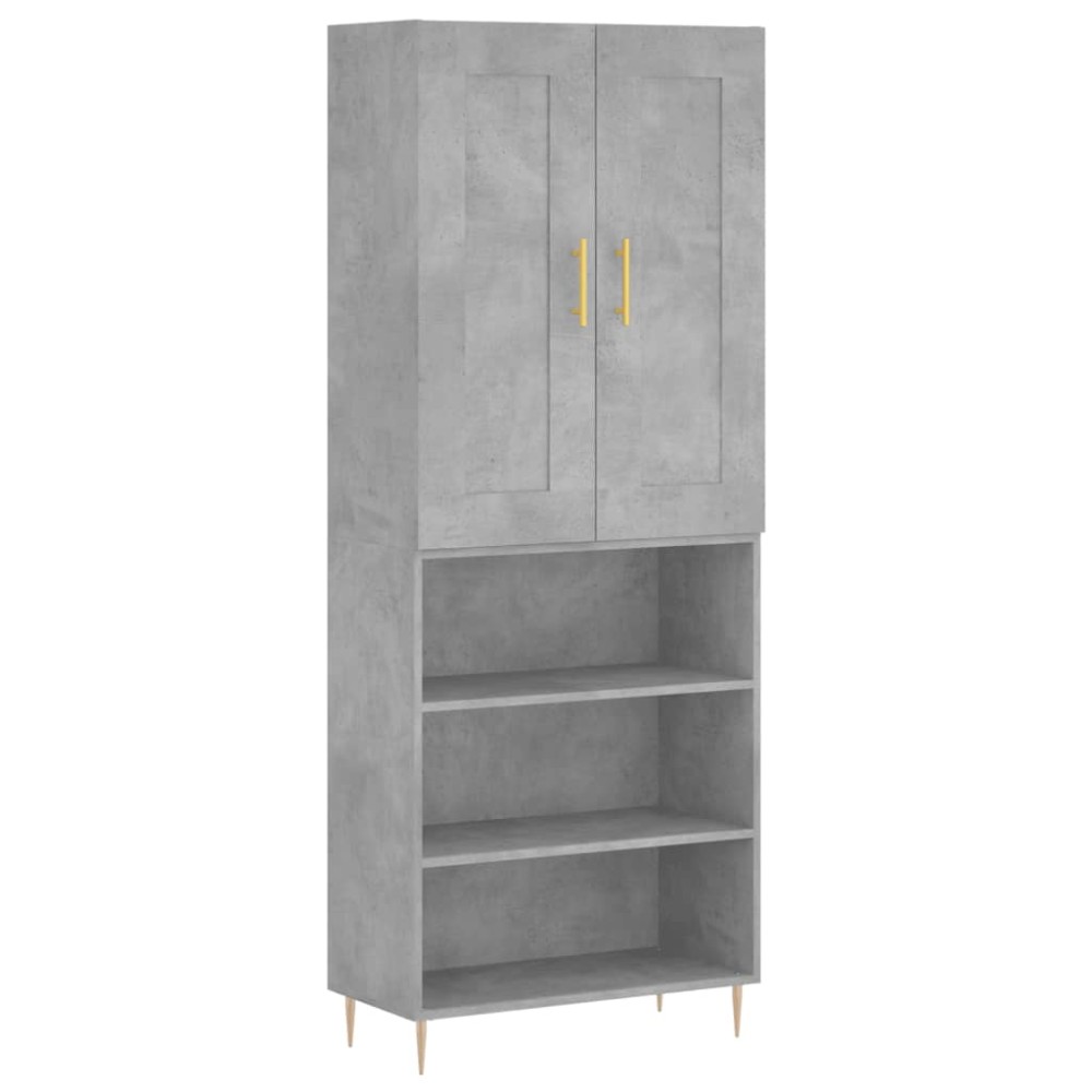 vidaXL Dulap înalt, gri beton, 69,5x34x180, lemn compozit